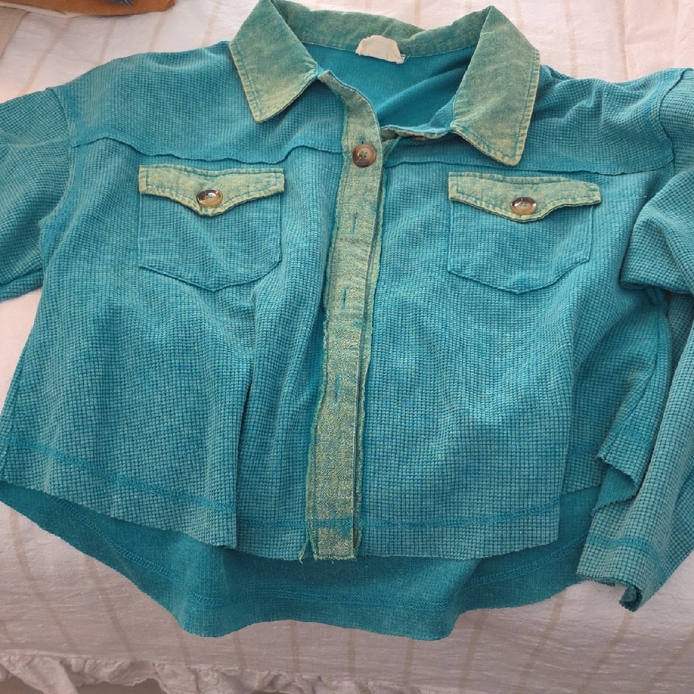 Teal Long Sleeve Women's Top